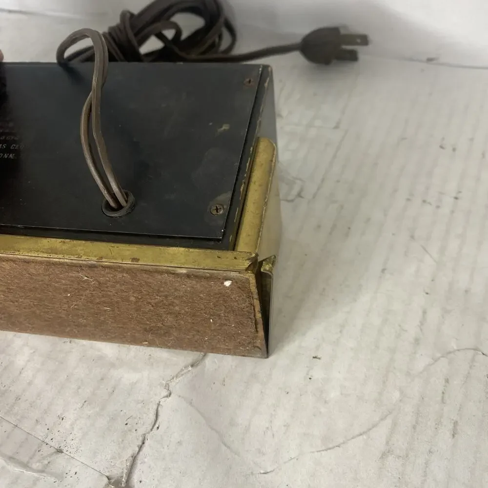Vintage Seth Thomas Wood Desk Clock Rectangular Electric For Parts & Repair Only